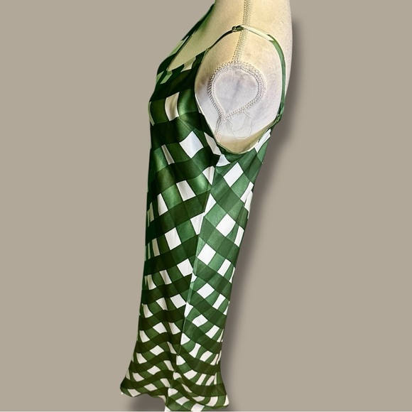 NWT Vineyard Vines ‘Silky Midi Slip Dress’ in “Cypress Green Gingham” Size Large - Picture 5 of 16